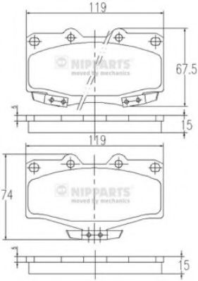 J3602054 NIPPARTS Brake Pad Set, disc brake
