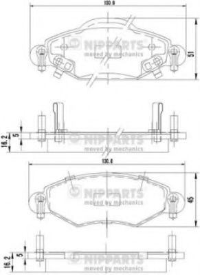 J3602113 NIPPARTS Brake Pad Set, disc brake
