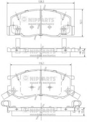 J3602114 NIPPARTS Brake Pad Set, disc brake