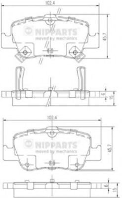 J3612033 NIPPARTS Brake Pad Set, disc brake