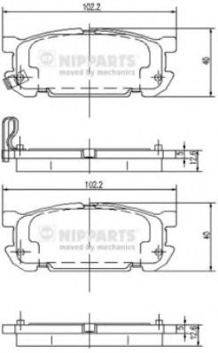 J3613020 NIPPARTS Brake Pad Set, disc brake