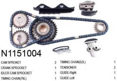 N1151004 NIPPARTS Engine Timing Control Timing Chain Kit