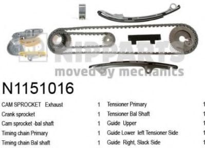 N1151016 NIPPARTS Engine Timing Control Timing Chain Kit
