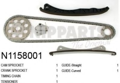 N1158001 NIPPARTS Engine Timing Control Timing Chain Kit