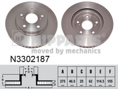 N3302187 NIPPARTS Brake System Brake Disc