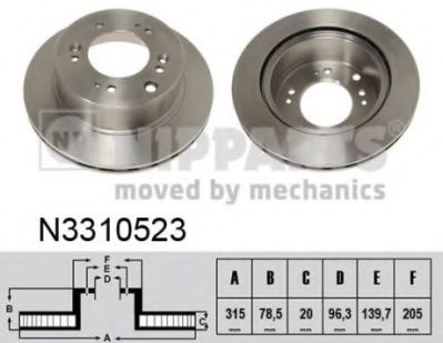 N3310523 NIPPARTS Brake System Brake Disc