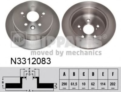 N3312083 NIPPARTS Brake System Brake Disc