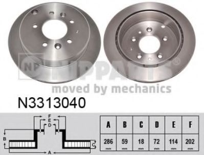 N3313040 NIPPARTS Brake System Brake Disc