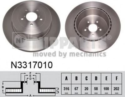 N3317010 NIPPARTS Brake System Brake Disc