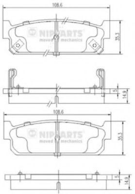 N3611055 NIPPARTS Brake Pad Set, disc brake
