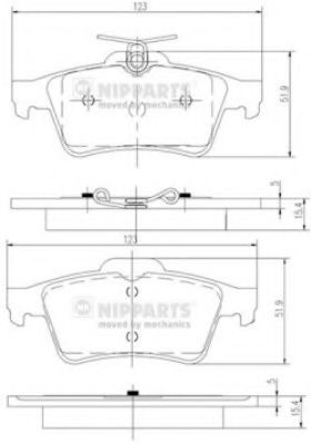 N3613022 NIPPARTS Brake Pad Set, disc brake