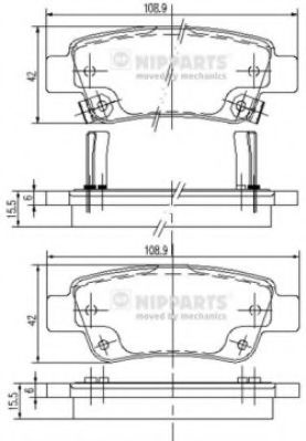 N3614019 NIPPARTS Brake System Brake Pad Set, disc brake
