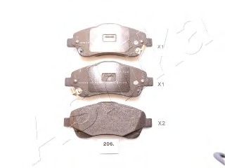 50-02-206 ASHIKA Brake Pad Set, disc brake