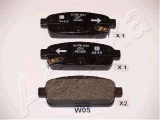 51-0W-W05 ASHIKA Brake System Brake Pad Set, disc brake