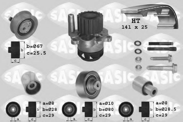 3906089 SASIC Cooling System Water Pump & Timing Belt Kit
