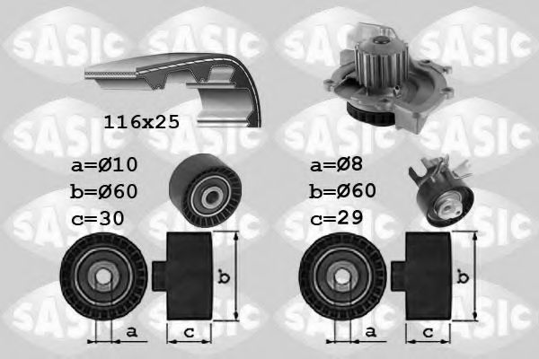 3900035 SASIC Cooling System Water Pump & Timing Belt Kit