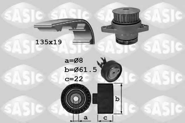 3906065 SASIC Cooling System Water Pump & Timing Belt Kit