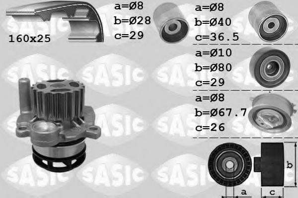 3906079 SASIC Cooling System Water Pump & Timing Belt Kit