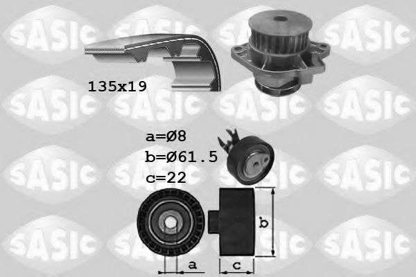 3906087 SASIC Water Pump & Timing Belt Kit