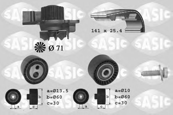 3900011 SASIC Water Pump & Timing Belt Kit