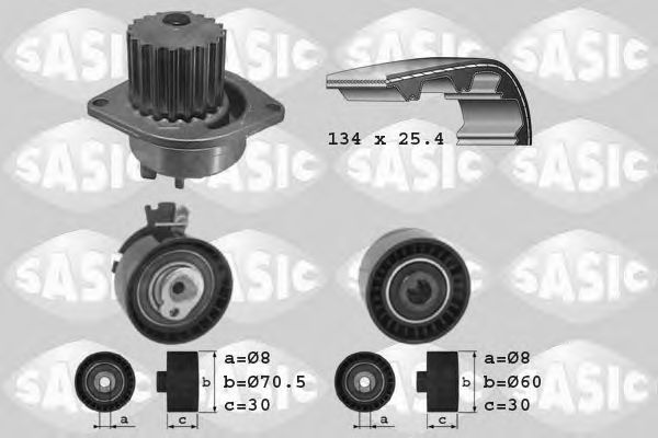 3900015 SASIC Cooling System Water Pump & Timing Belt Kit