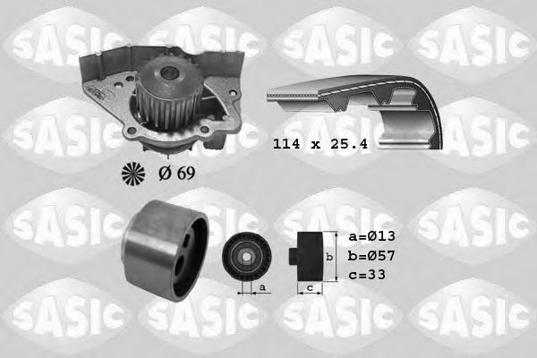 3900023 SASIC Cooling System Water Pump & Timing Belt Kit
