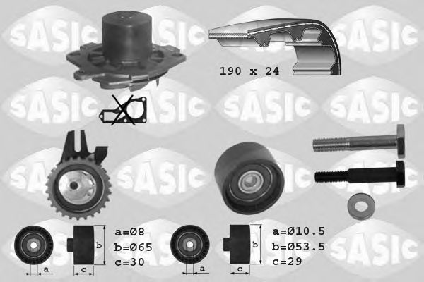 3906004 SASIC Cooling System Water Pump & Timing Belt Kit