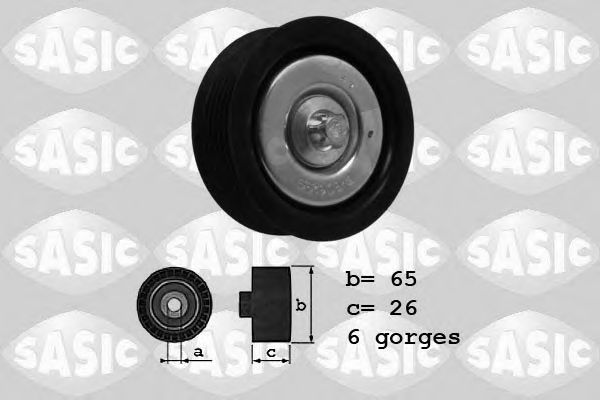 1626080 SASIC Deflection/Guide Pulley, v-ribbed belt