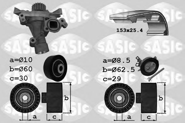 3900029 SASIC Water Pump & Timing Belt Kit