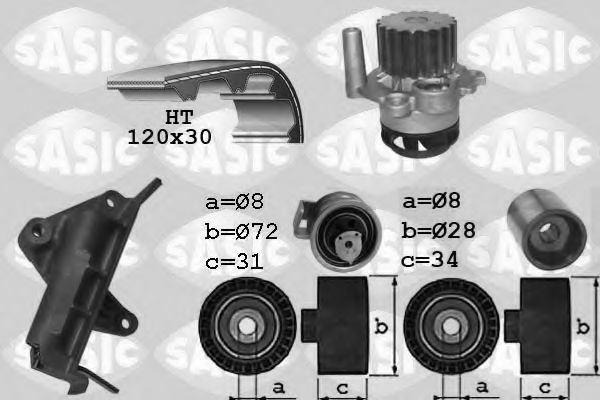 3906021 SASIC Cooling System Water Pump & Timing Belt Kit