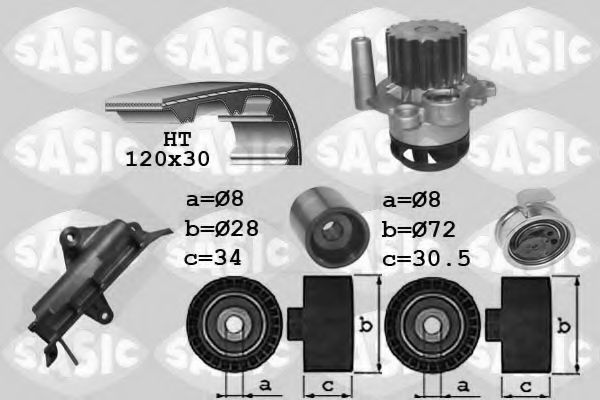 3906025 SASIC Water Pump & Timing Belt Kit
