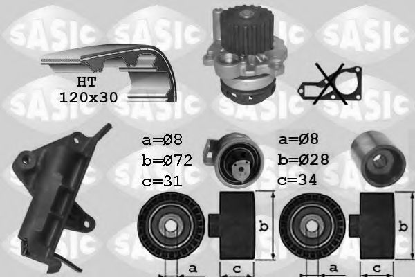 3906019 SASIC Cooling System Water Pump & Timing Belt Kit