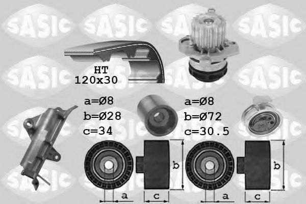3906027 SASIC Water Pump & Timing Belt Kit
