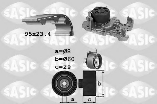 3904029 SASIC Water Pump & Timing Belt Kit