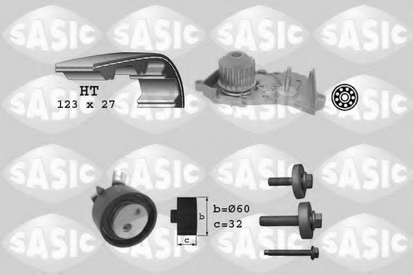 3904035 SASIC Cooling System Water Pump & Timing Belt Kit