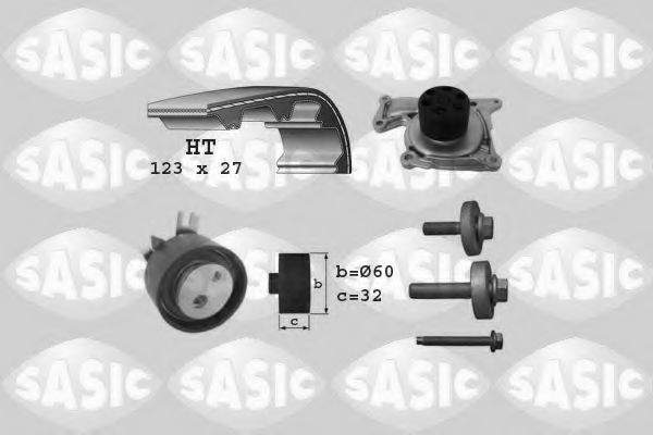 3904037 SASIC Cooling System Water Pump & Timing Belt Kit