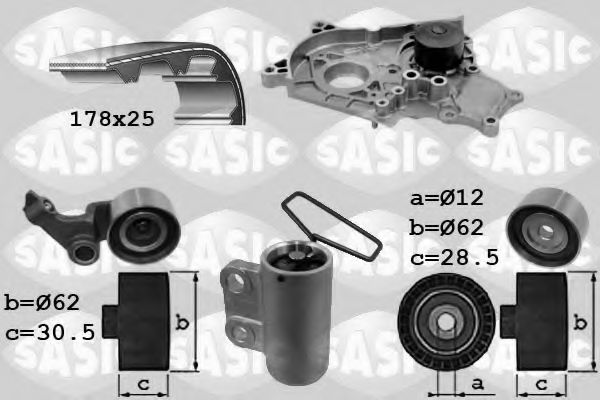 3906040 SASIC Water Pump & Timing Belt Kit