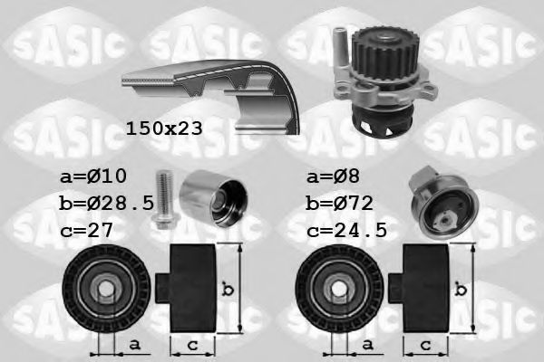 3906063 SASIC Water Pump & Timing Belt Kit