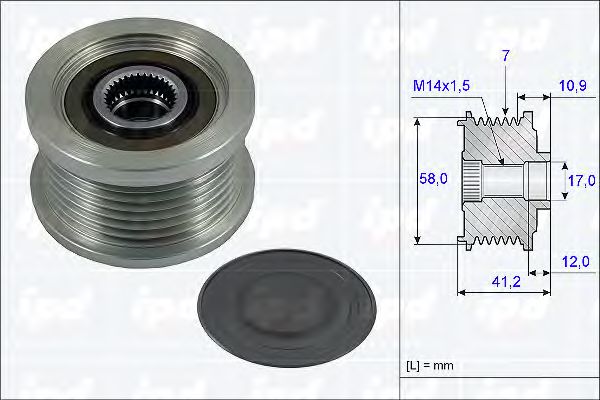 15-3812 IPD Alternator Freewheel Clutch
