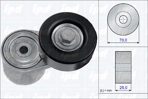 15-3845 IPD Belt Drive Deflection/Guide Pulley, v-ribbed belt
