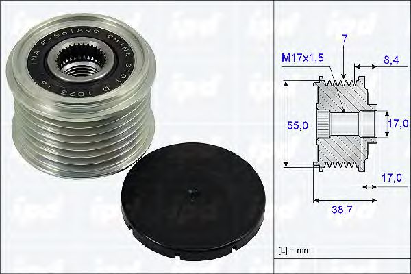 15-3848 IPD Alternator Freewheel Clutch