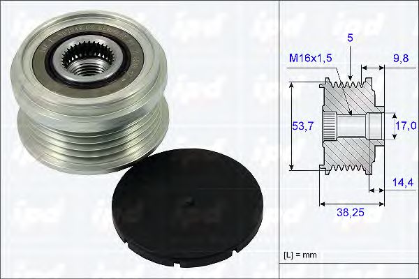 15-3865 IPD Alternator Freewheel Clutch