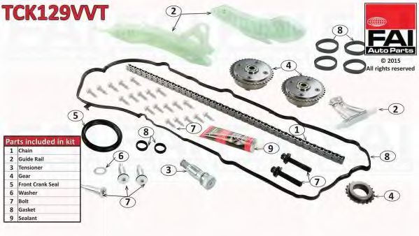 TCK129VVT FAI+AUTOPARTS Timing Chain Kit