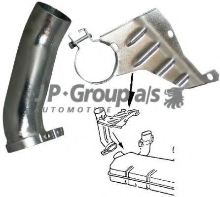 8125000170 JP+GROUP Heating / Ventilation Connecting Pipe, heater duct