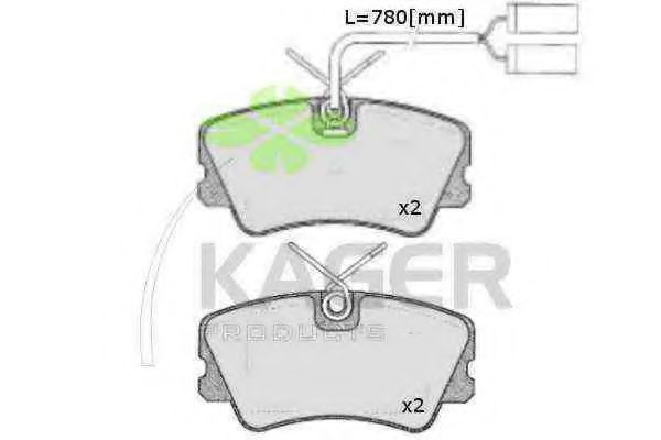 35-0222 KAGER Brake Pad Set, disc brake