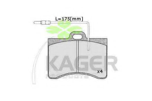 35-0346 KAGER Brake Pad Set, disc brake