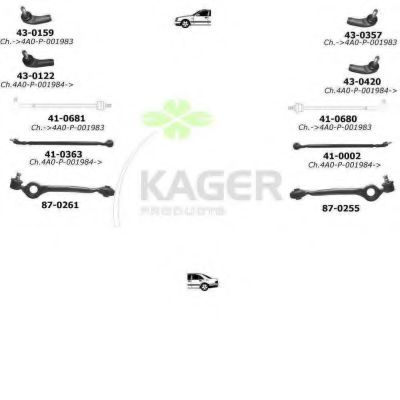 80-0038 KAGER Подвеска колеса