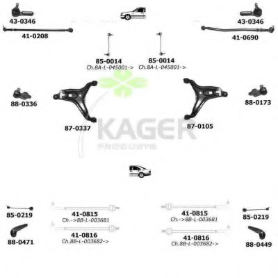 80-0239 KAGER Wheel Suspension Wheel Suspension