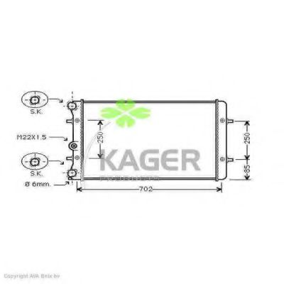 31-0033 KAGER Cooling System Radiator, engine cooling