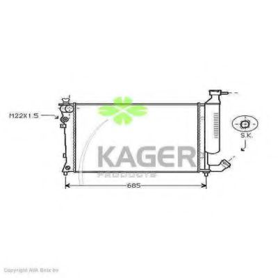 31-0193 KAGER Cooling System Radiator, engine cooling